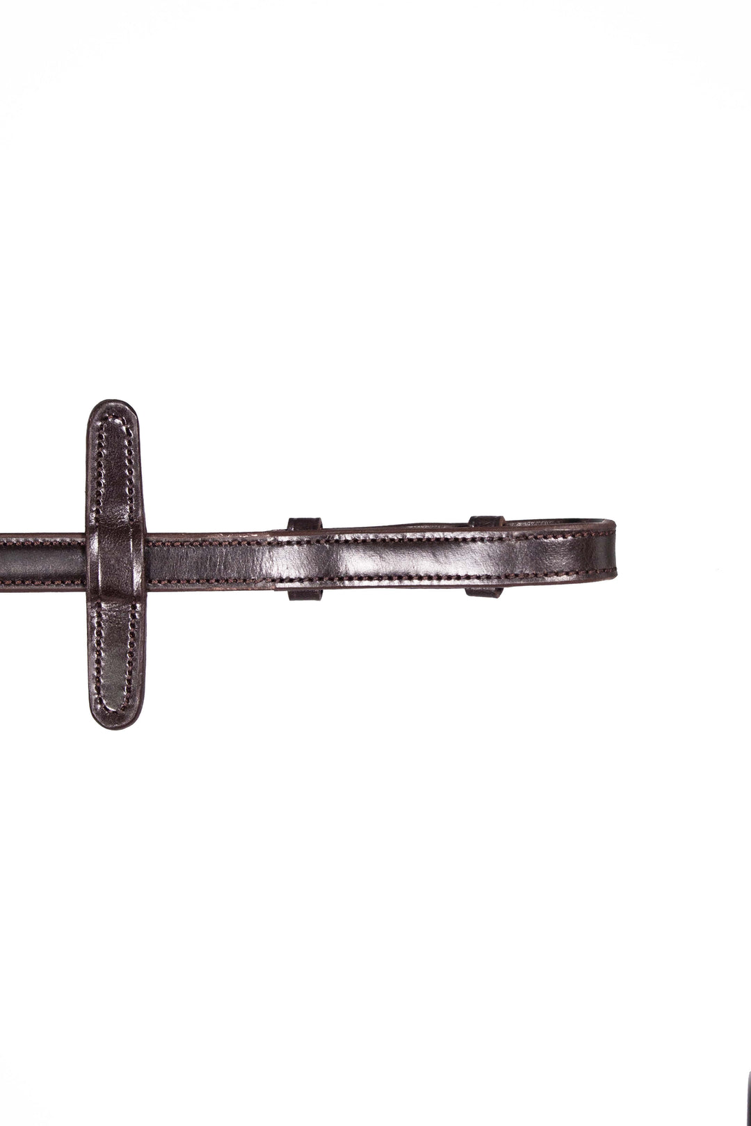 rubber reins brown with leather rein stoppers