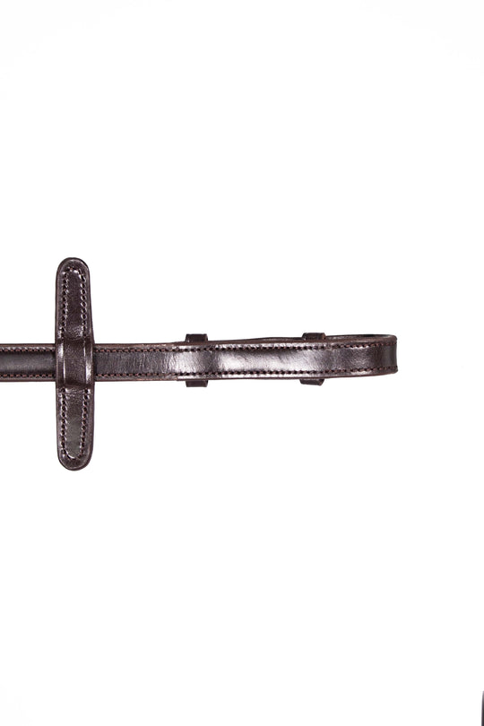 rubber reins brown with leather rein stoppers