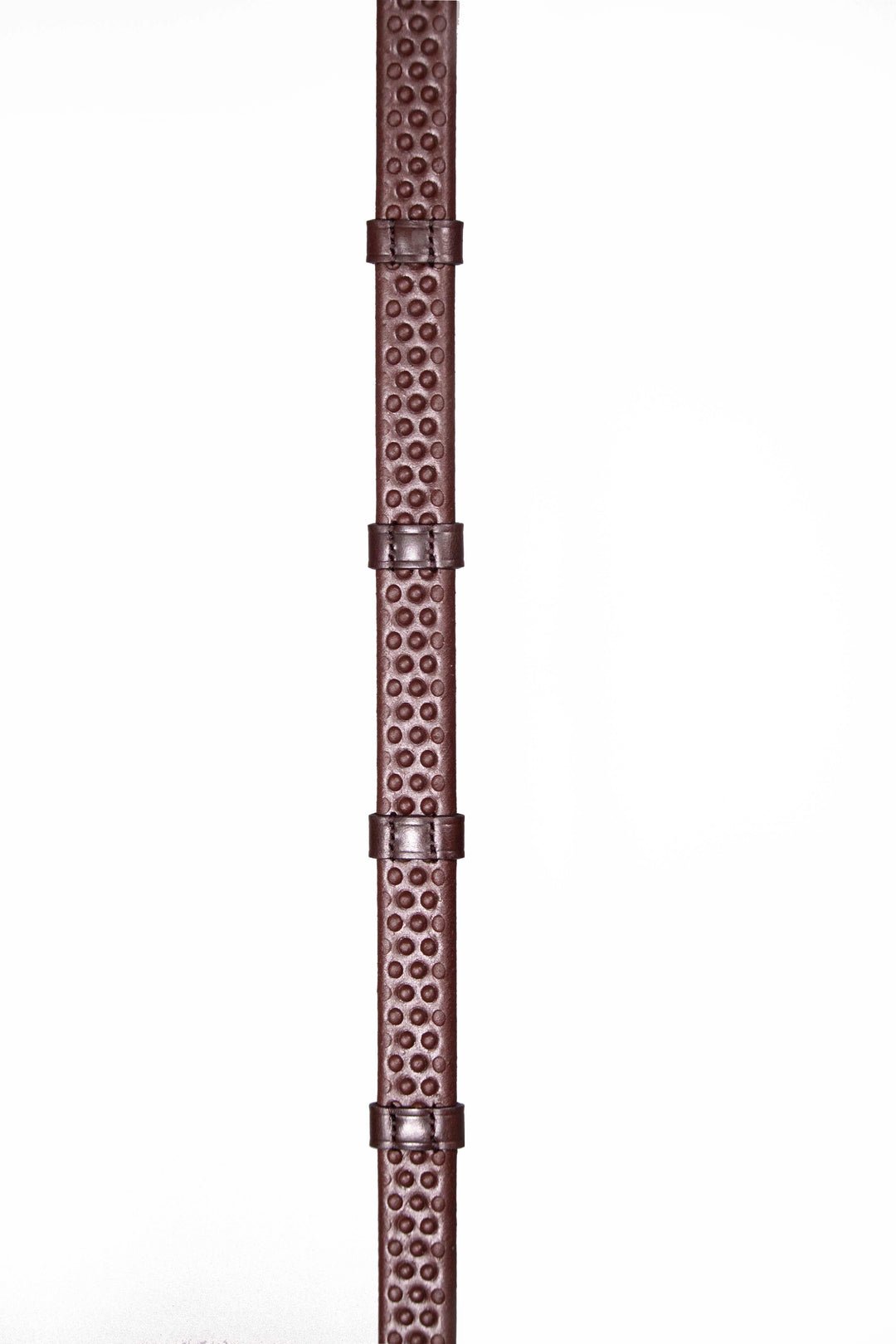 Rubber Reins in Brown with Leather Stoppers