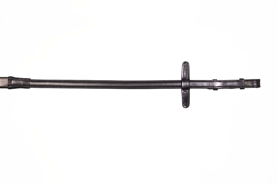 rubber rein black with leather rein stoppers