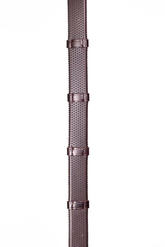 rubber reins brown with Sedgwick English leather stoppers