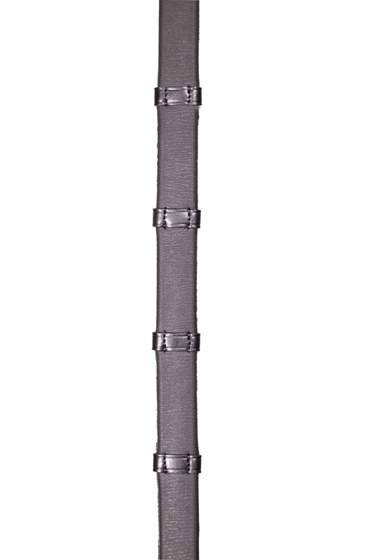 Rubber Reins with Leather Stoppers Black