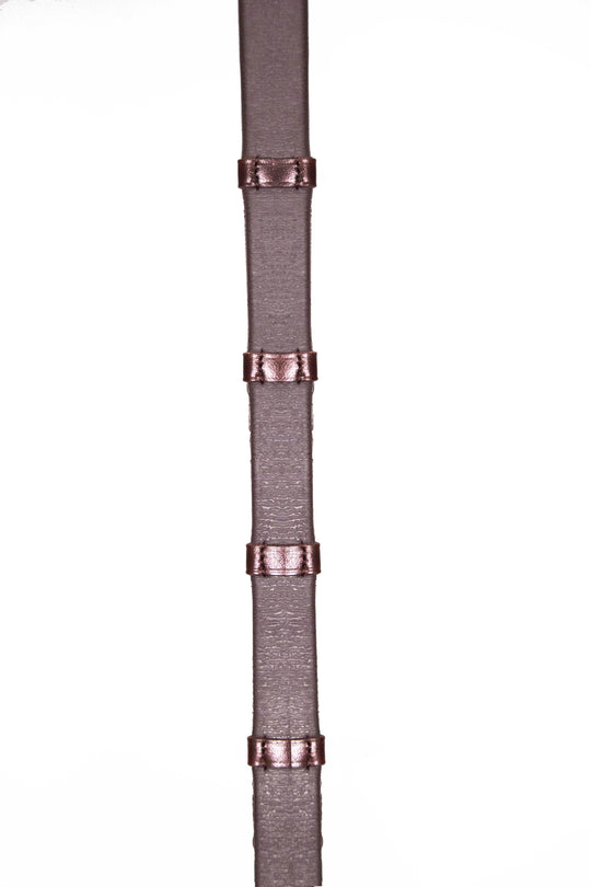 rubber reins brown with leather stoppers