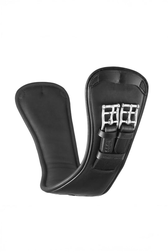 anatomical short leather girth black
