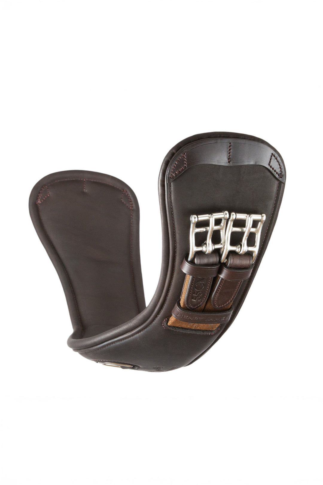 anatomical short leather girth brown