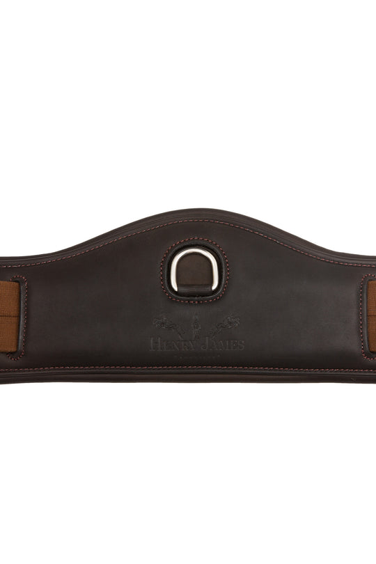 anatomical short leather girth brown