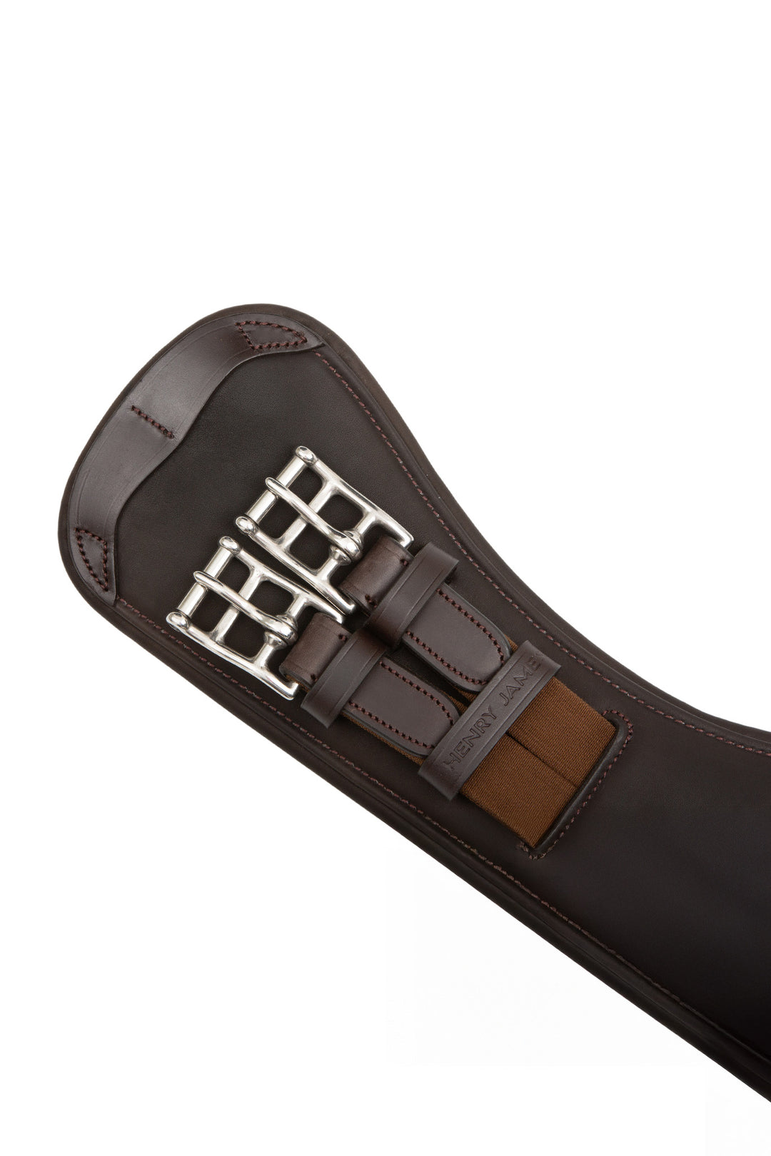 anatomical short leather girth brown