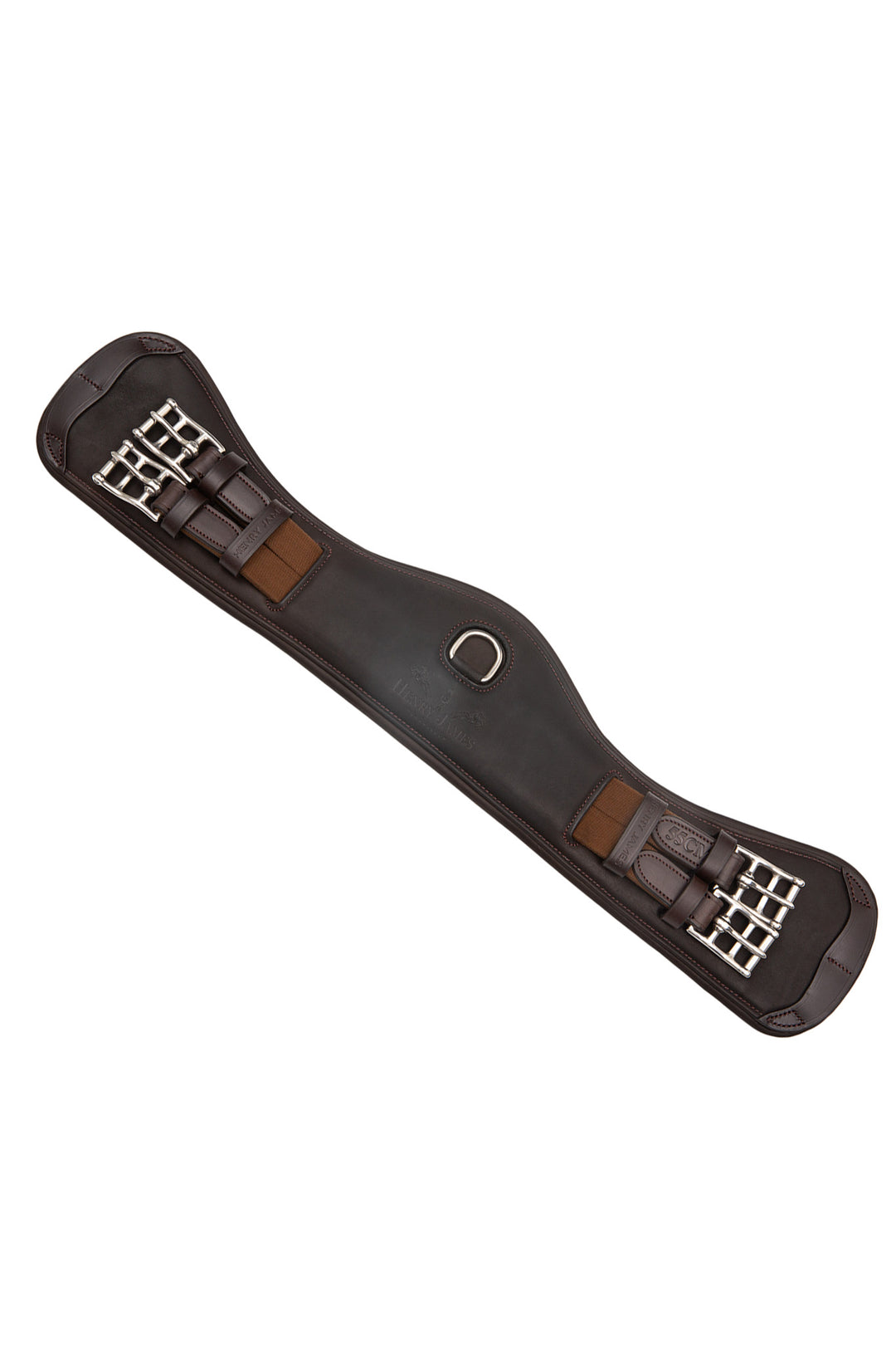 anatomical short leather girth brown