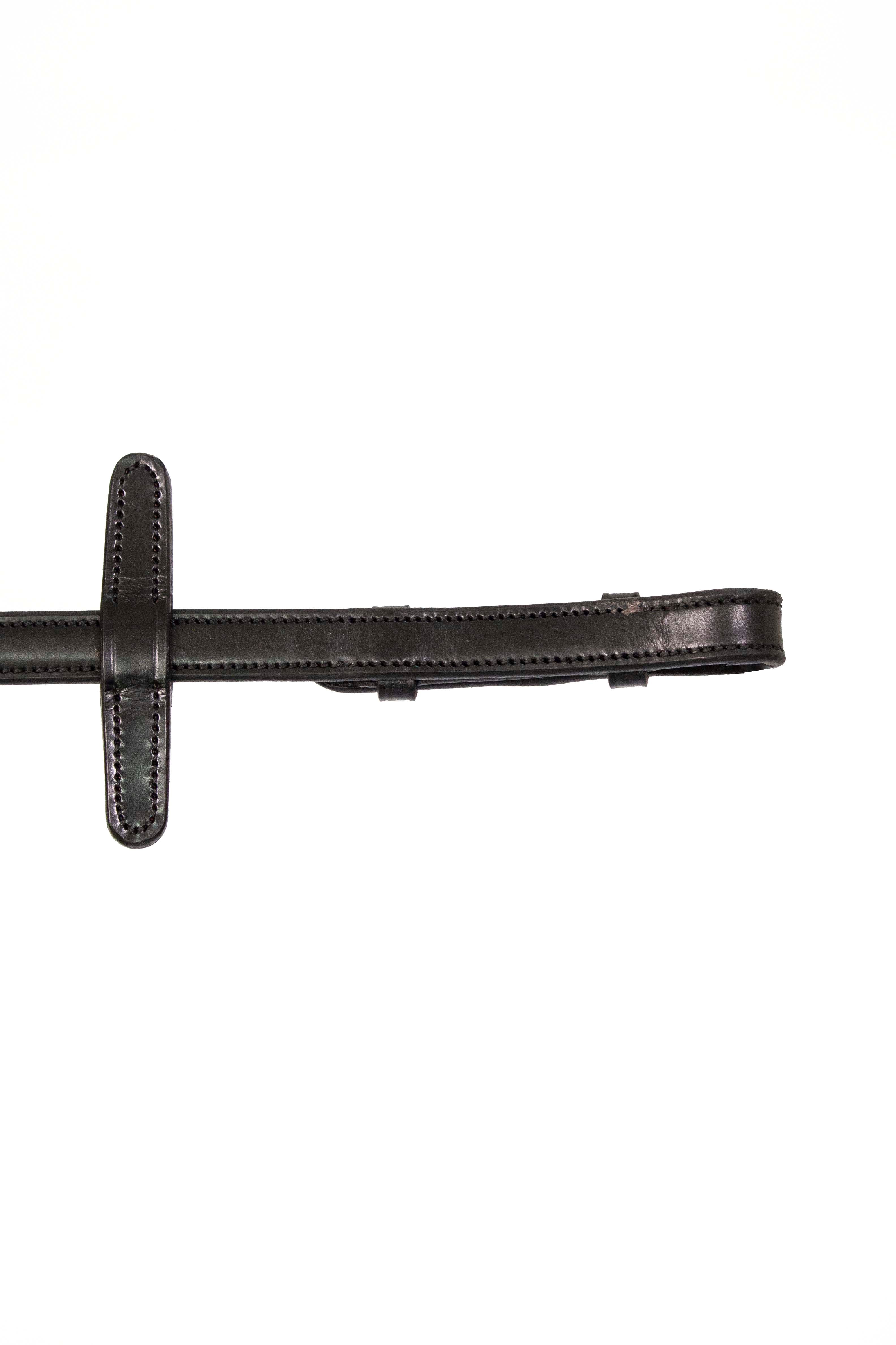 rubber reins black with leather rein stoppers