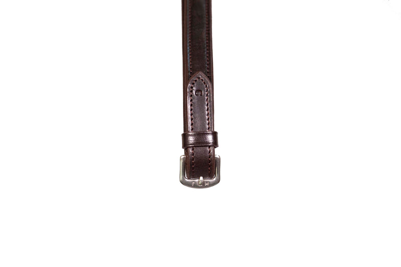 Smooth Eventer Hybrid Rubber Reins with Leather Stoppers