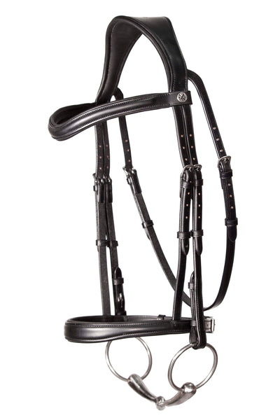 Nunn Finer Bridle Cavesson with Sewn in Flash - Havana/Zinc - Nunn Finer-NF529-Havana/Zinc