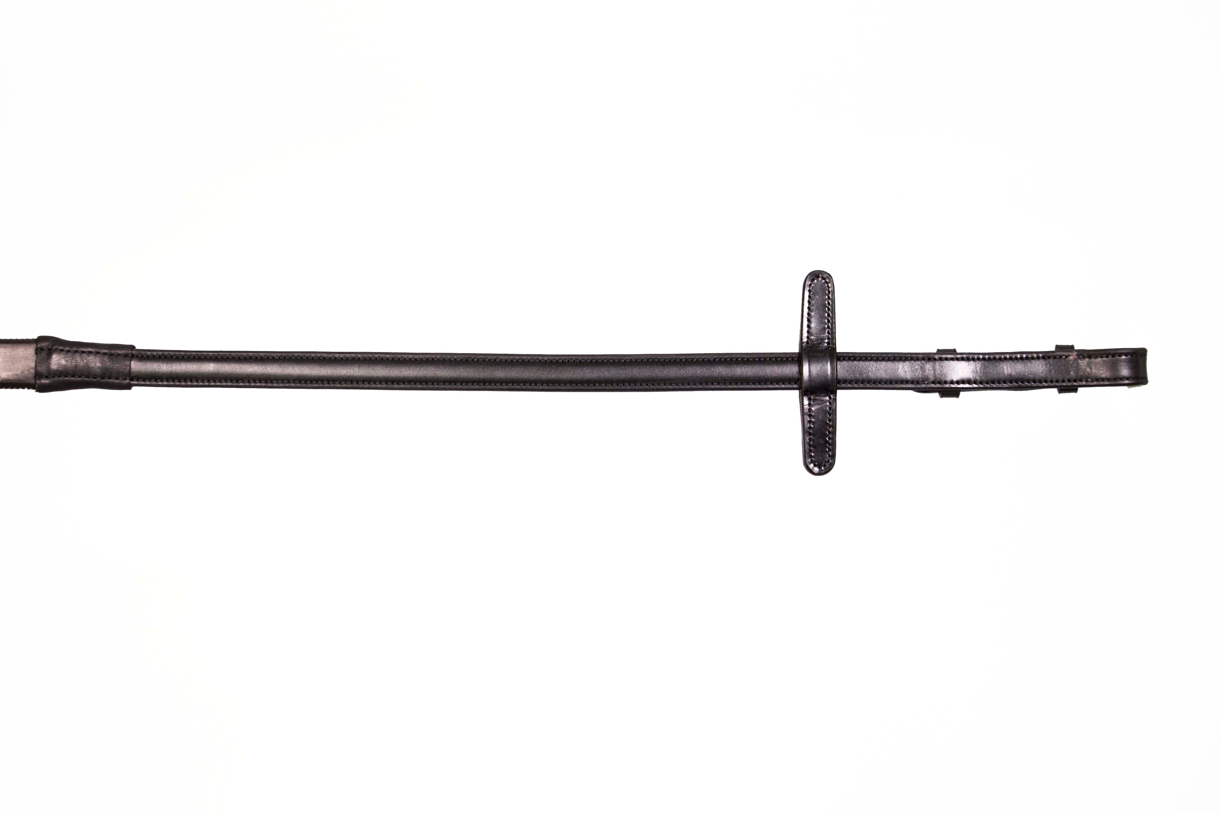 rubber rein black with leather martingale stopper