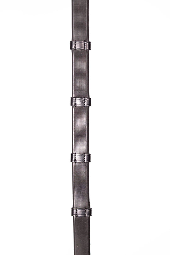 Smooth Eventer Hybrid Rubber Reins with Leather Stoppers