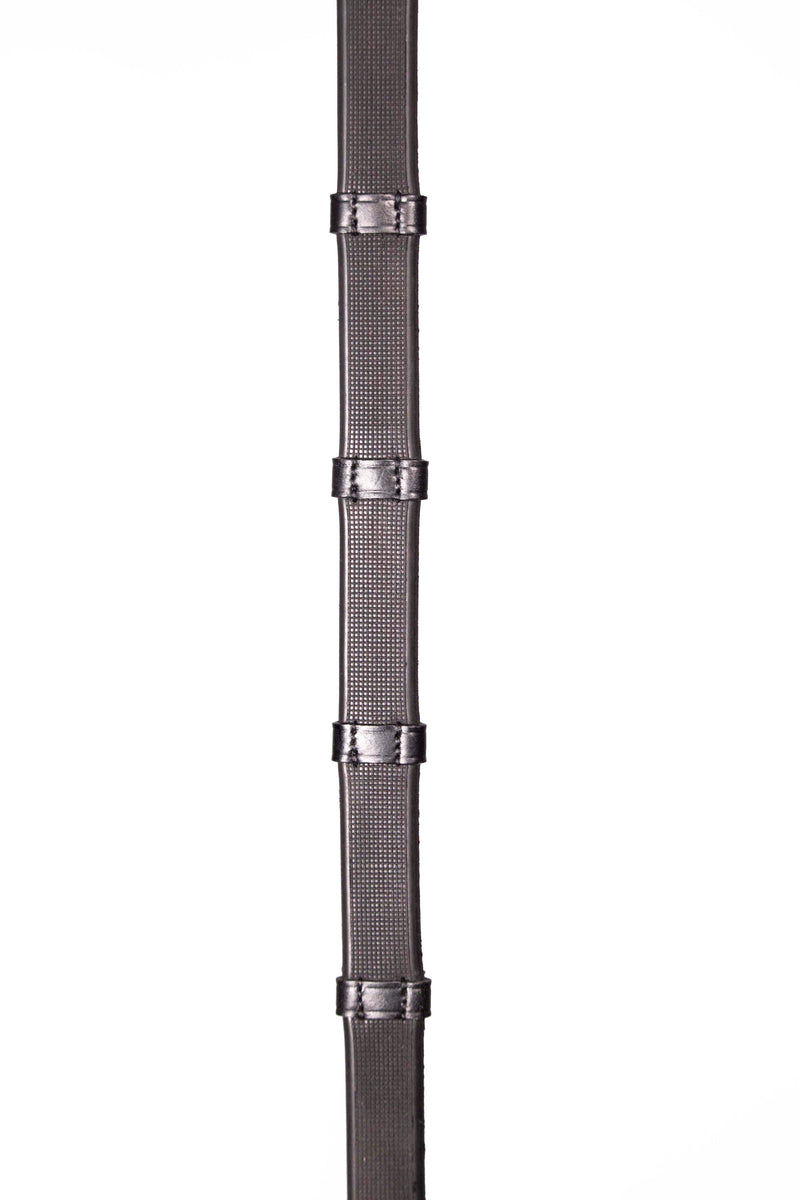 Smooth Eventer Hybrid Rubber Reins with Leather Stoppers