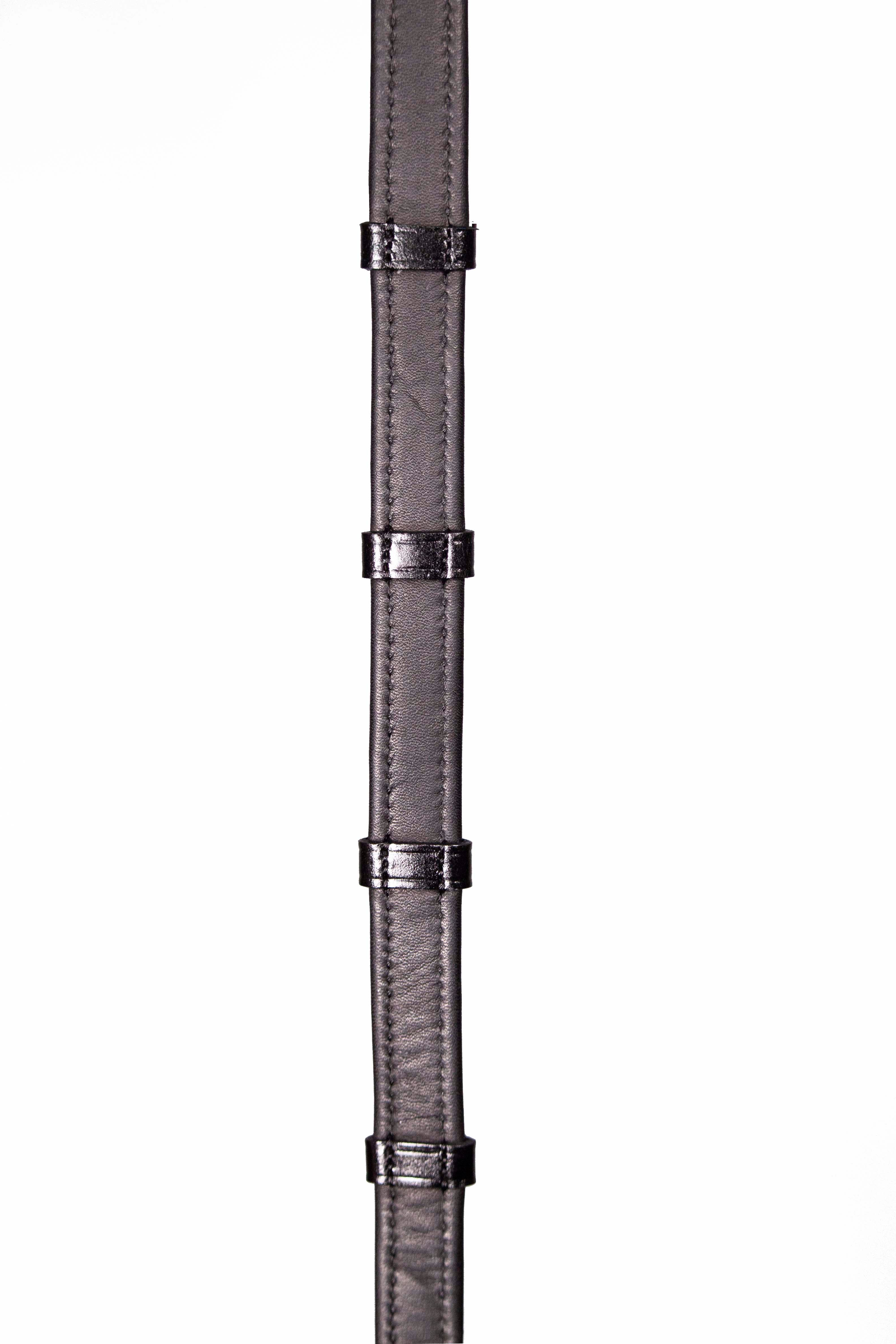 Leather and Rubber Reins black