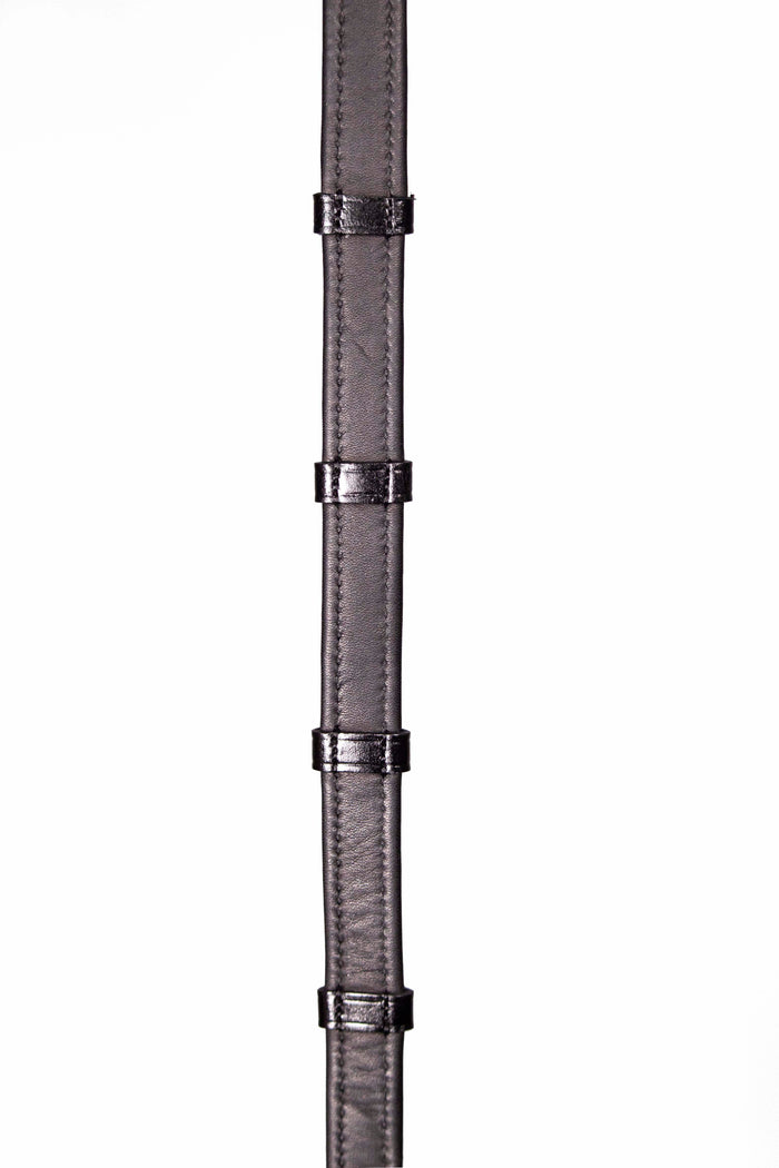 Leather and Rubber Reins black