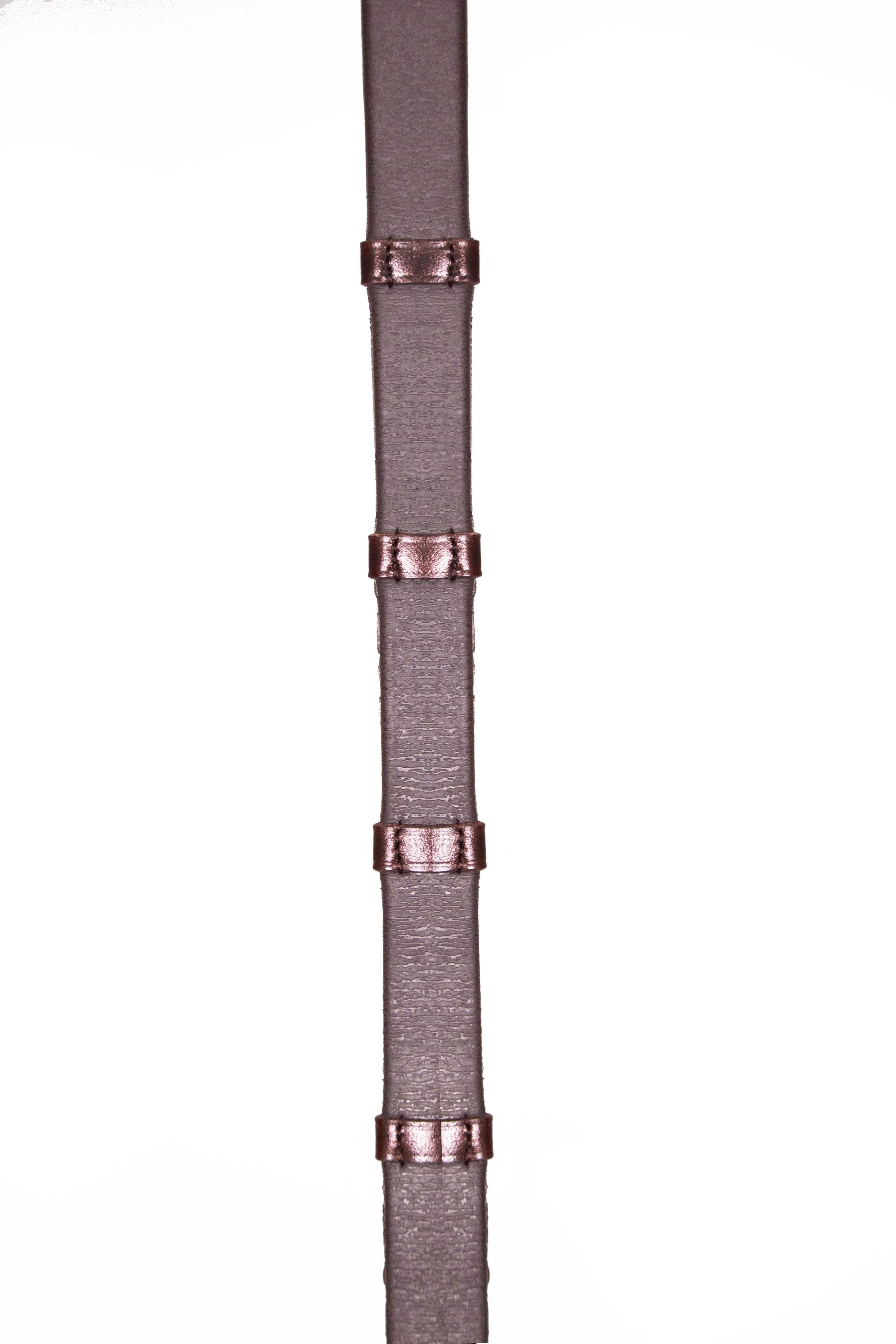 rubber reins brown with leather stoppers 